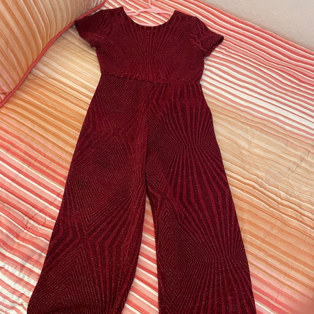 Deep red girls jumpsuit